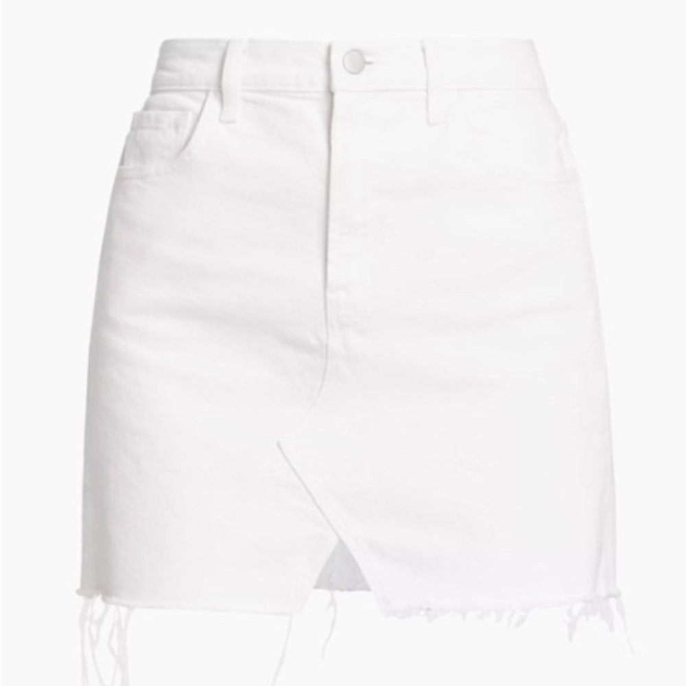 J Brand Jules High Rise Denim Jean Skirt White 25 Jbrand